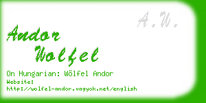 andor wolfel business card
